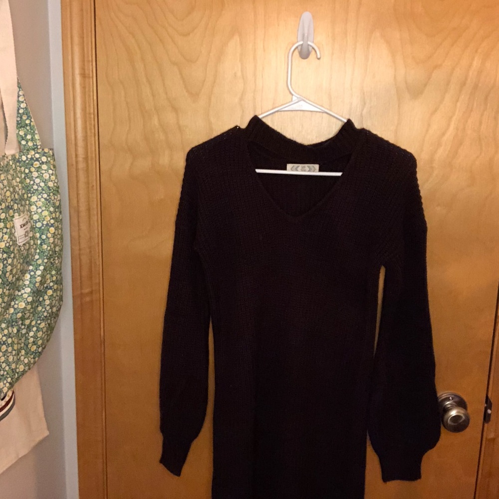 Pink Rose purple long sleeve knit dress, size S